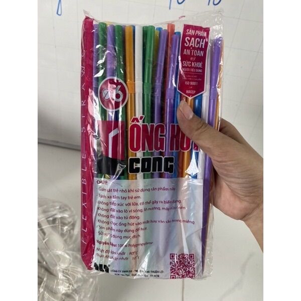 Sỉ ( 1 bịch ống hút cong 80 ống nhiều màu )