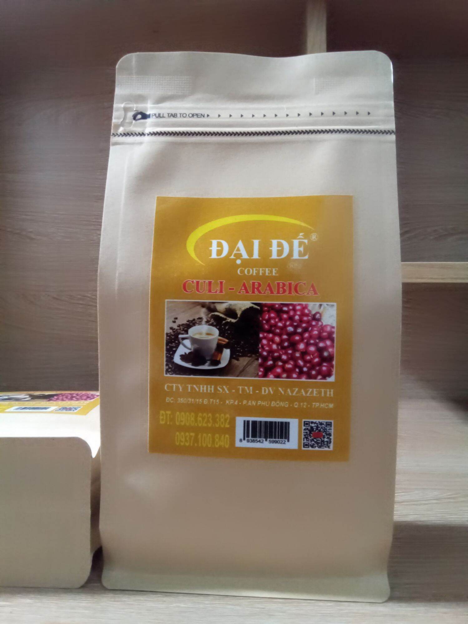 Cà phê rang xay (Arabica + Culi) gói  500g.