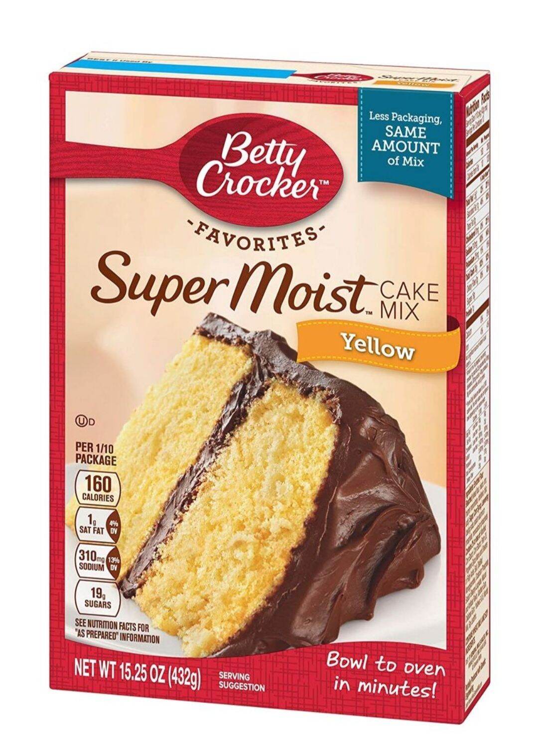 Bột làm bánh betty crocker super moist yellow 432g