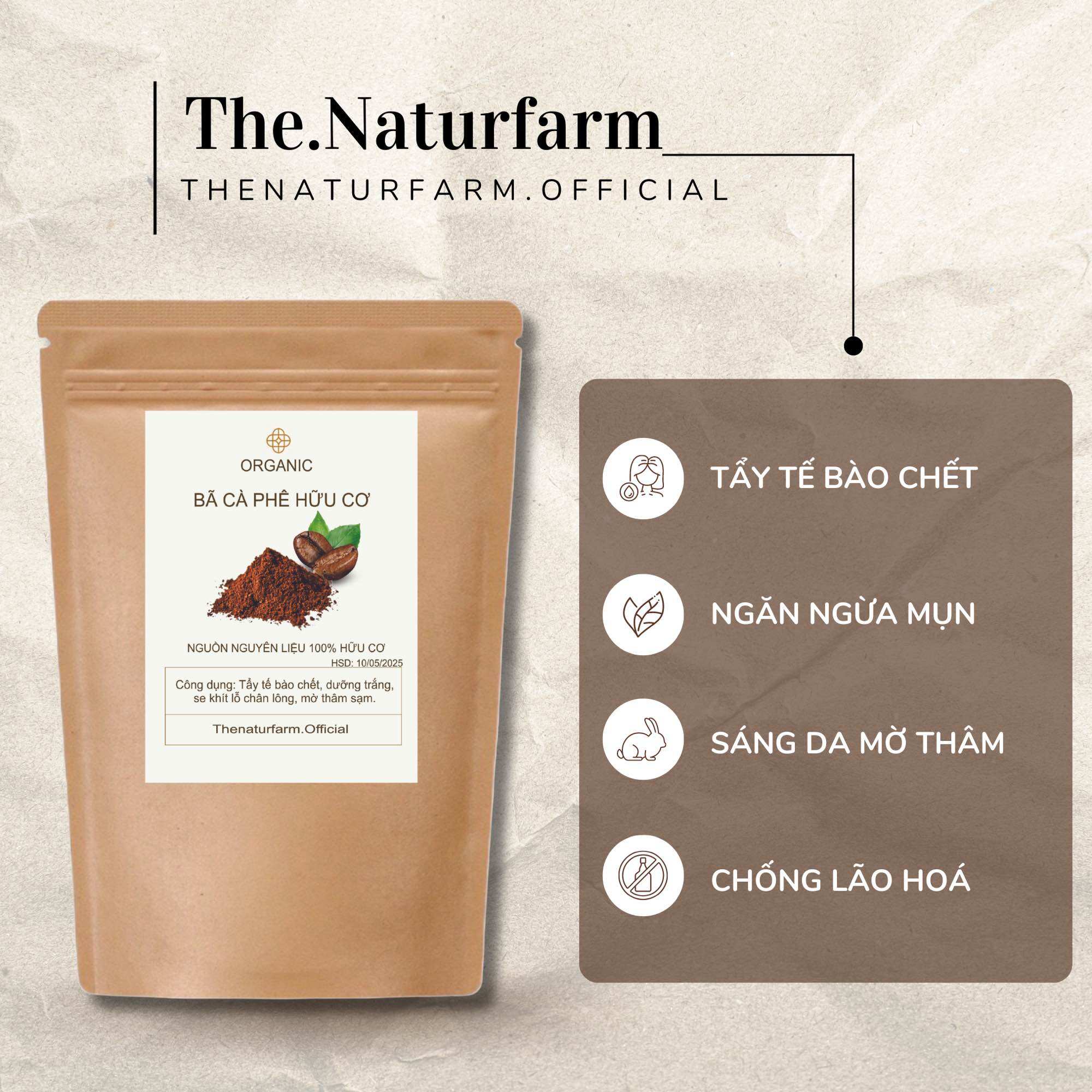 Combo 5 loại bột trắng da mờ thâm Naturfarm [ Đậu đỏ + yến mạch + cám gạo sữa + cam thảo + bã cà phê ]