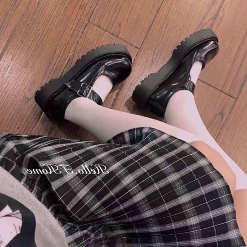 Giày bup bê nữ đê 3 phân da bóng tiêu thư mã52