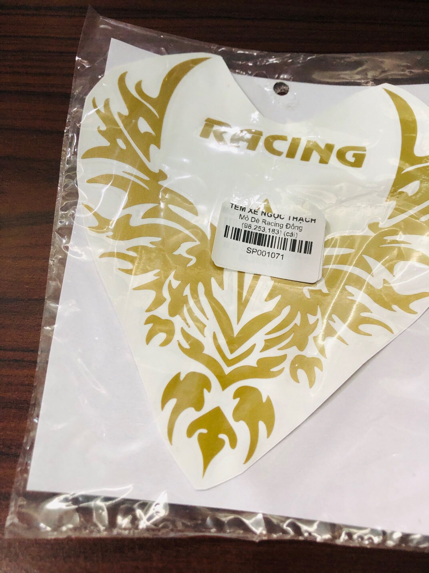 TEM DÁN MỎ DÈ “ HOA VĂN RACING “ ĐỒNG DECAL