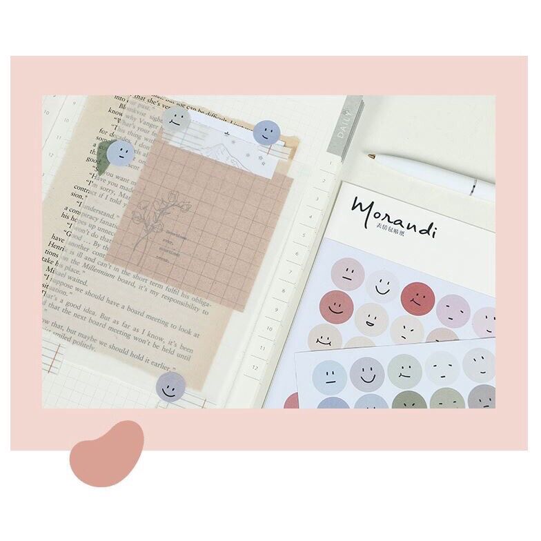 Set sticker dot emoji Morandi
