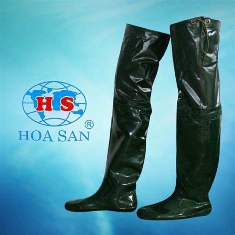 Ủng cấy 2 lớp Hoa San, ủng lội nước, ủng lao động, đi mưa buộc đến đùi