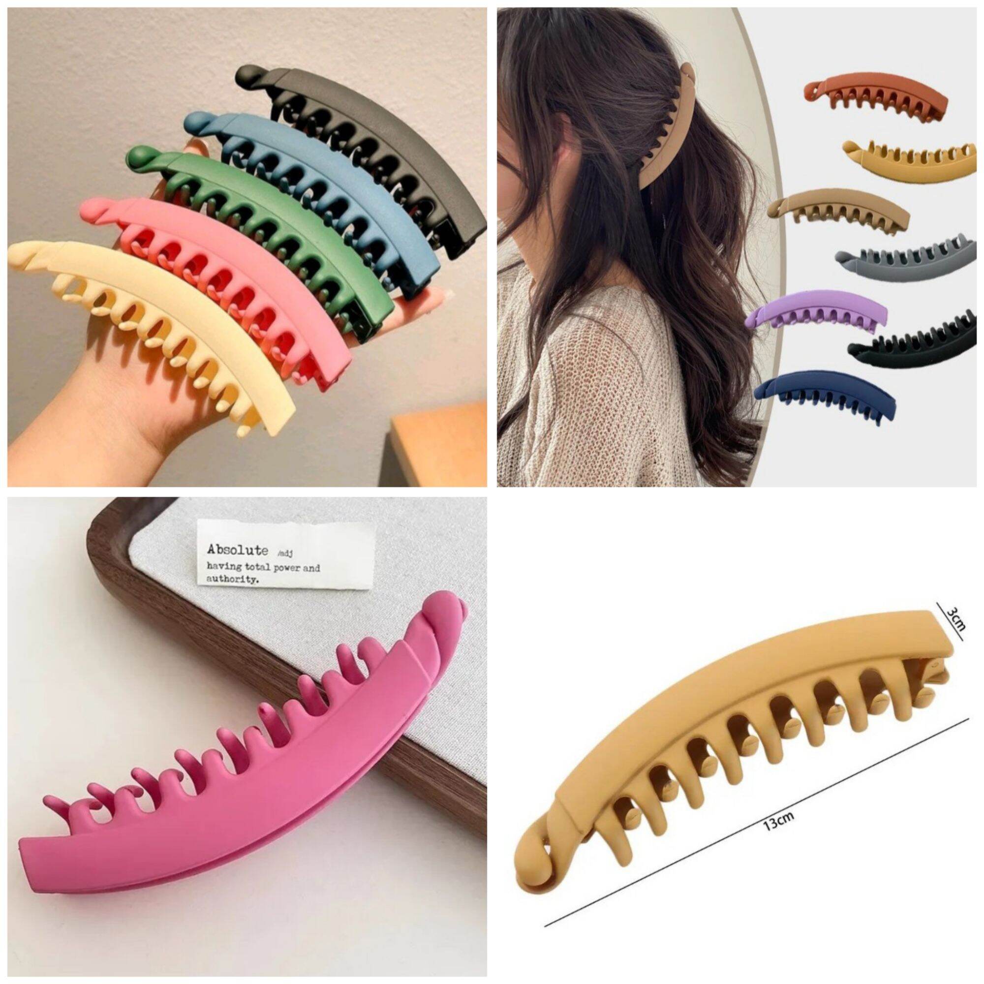 Kẹp Nhựa Nhám Sâu Róm style Hàn Quốc bới/kẹp tóc kiểu đuôi ngựa ôm gọn chân tóc chống trượt♎🧡