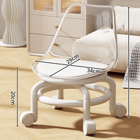 MEIKAIBIN | Ghế Có Bánh Xe Acrylic Trong Suốt Chạy Êm