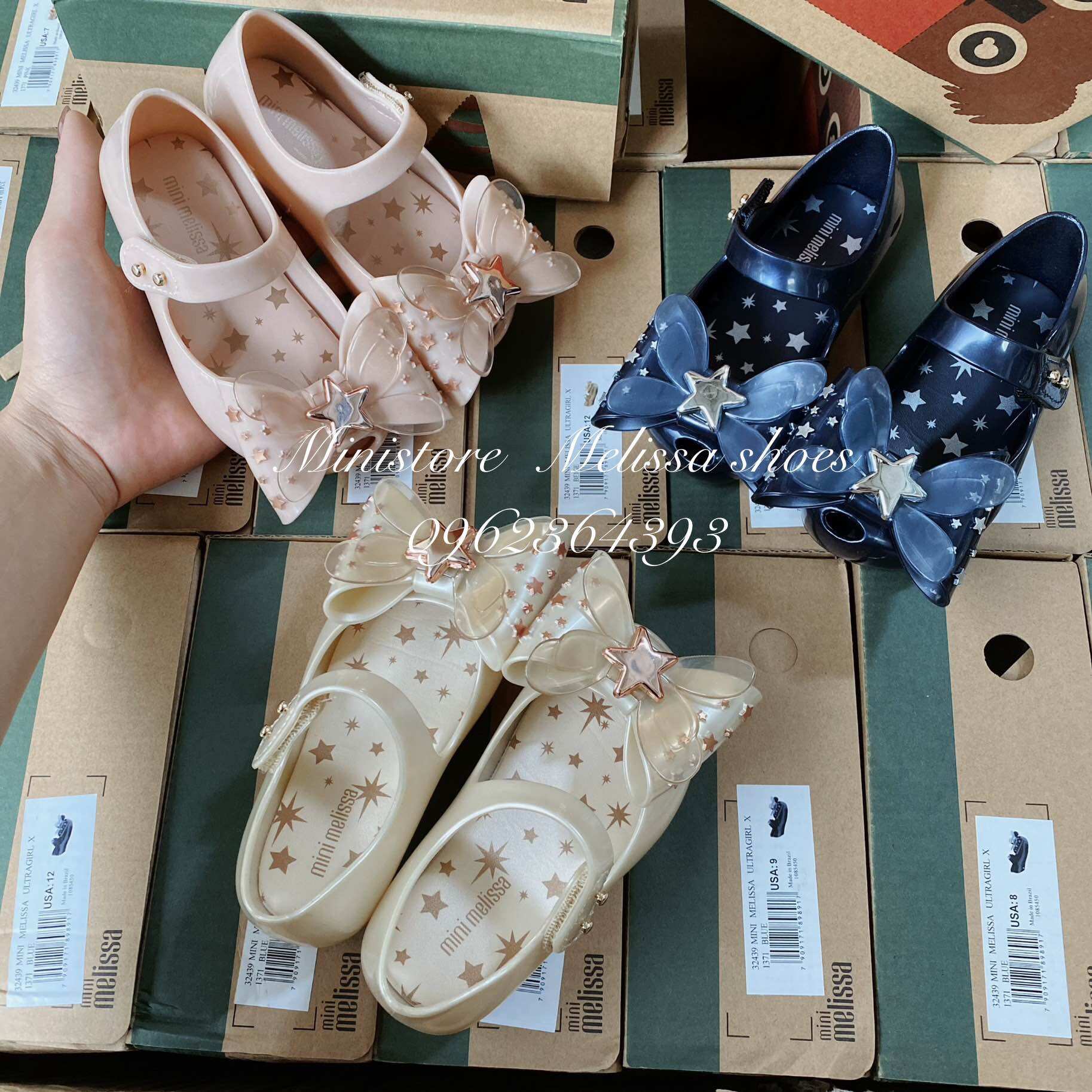 Giầy nhựa thơm cho bé gái, giầy Melissa cho bé gái 1-6 tuổi