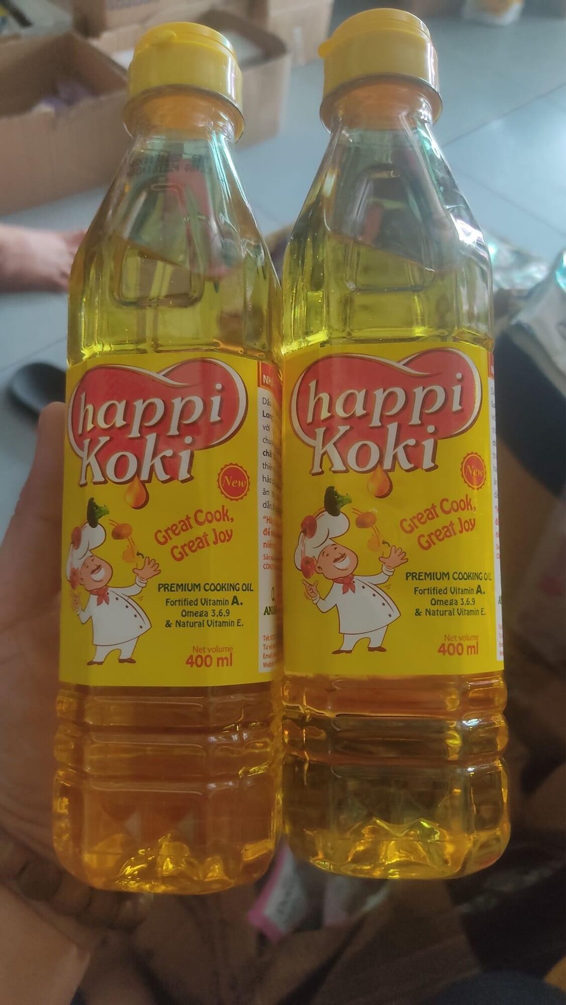 Dầu ăn Happi Koki chai 400ml