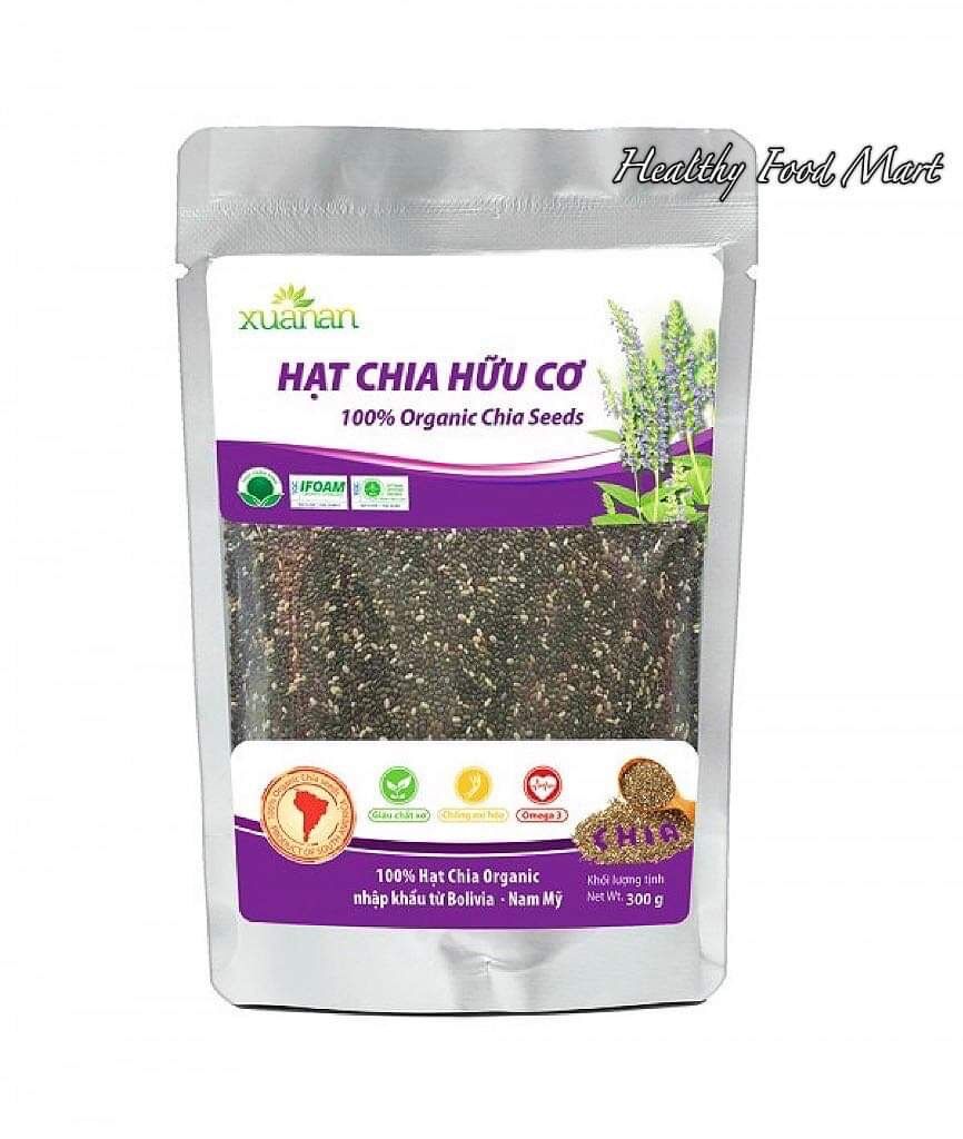 Hạt chia organic xuân an gói 300gr- tặng kèm km