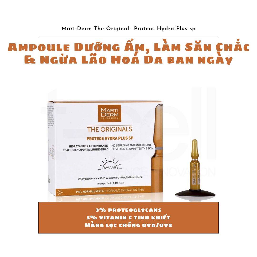 [ Chính Hãng] Ampoule Dưỡng Ẩm Làm Săn Chắc & Ngừa Lão Hoá Da Ban Ngày - Martiderm The Originals Proteos Hydra Plus Sp