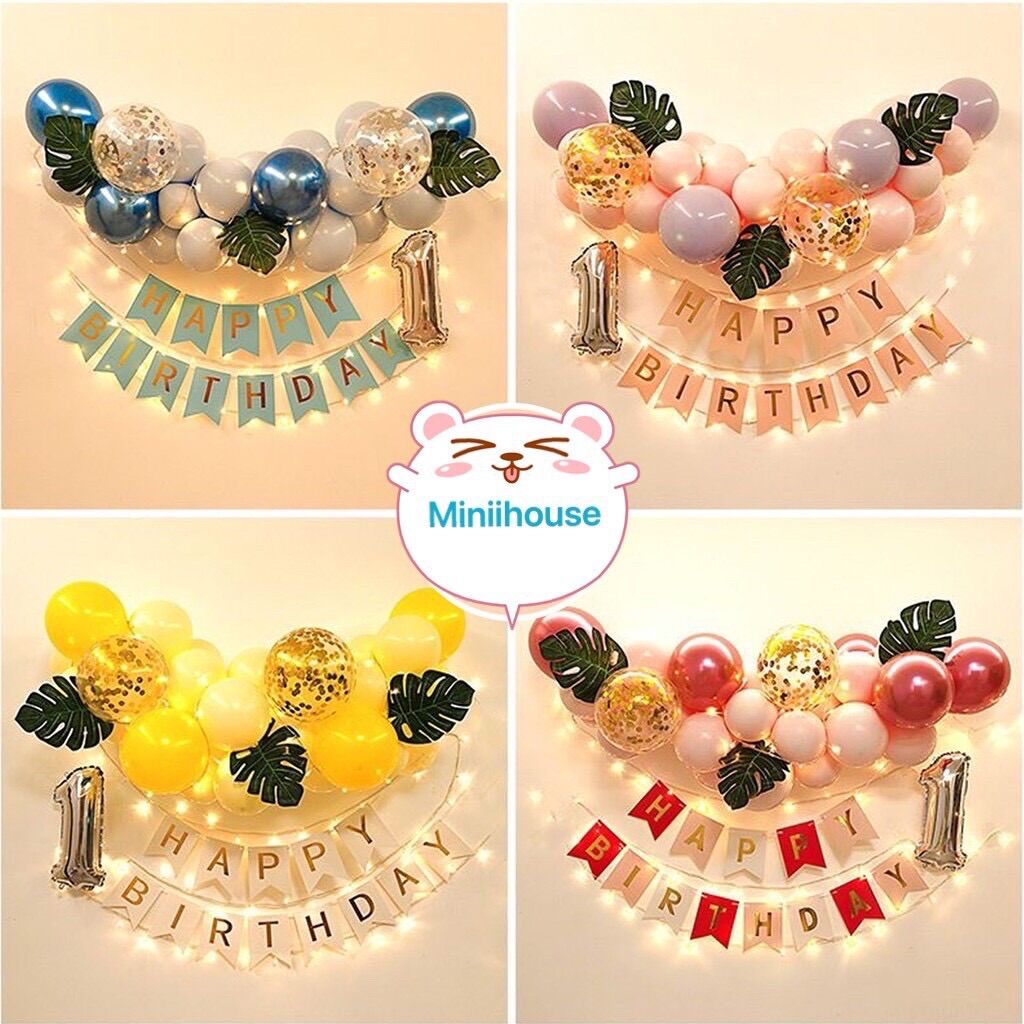 Set bóng trang trí sinh nhật siêu xinh, siêu đơn giản trang trí tại nhà