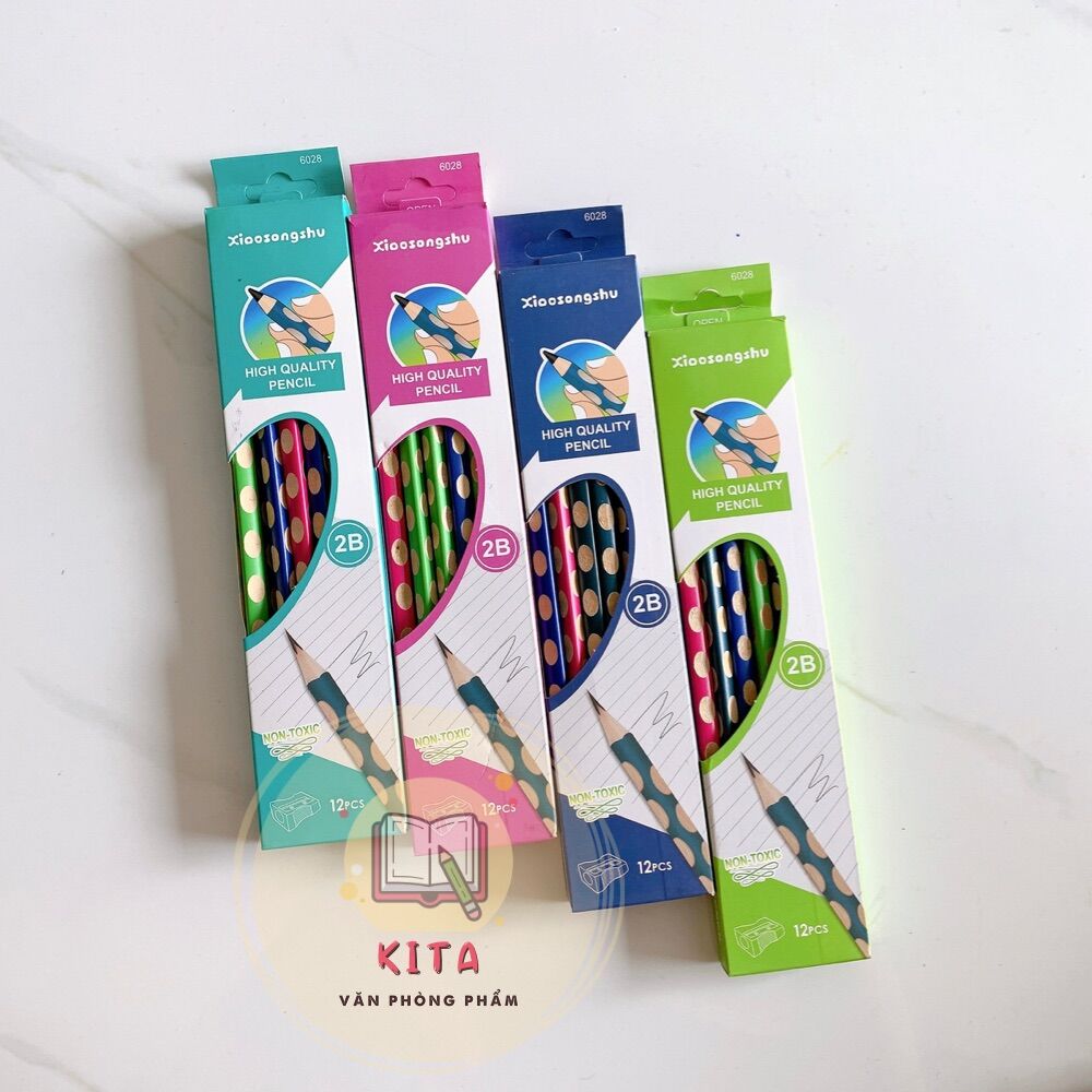 Bút chì định vị 2b (hộp 12 cây, tặng gọt chì)