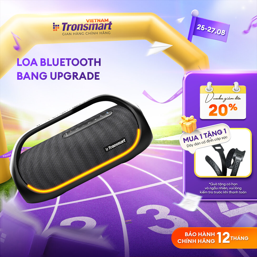 Loa bluetooth TRONSMART BANG | Công suất 60W, Đèn led RGB theo nhịp | Công nghệ TuneConn, SoundPulse | 8 hiệu ứng EQ | Bảo hành 12 tháng
