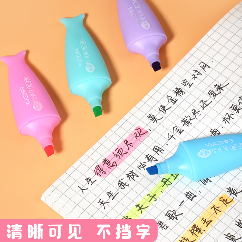 Bút dạ quang Highlight hình con cá (vỉ 6 cây)