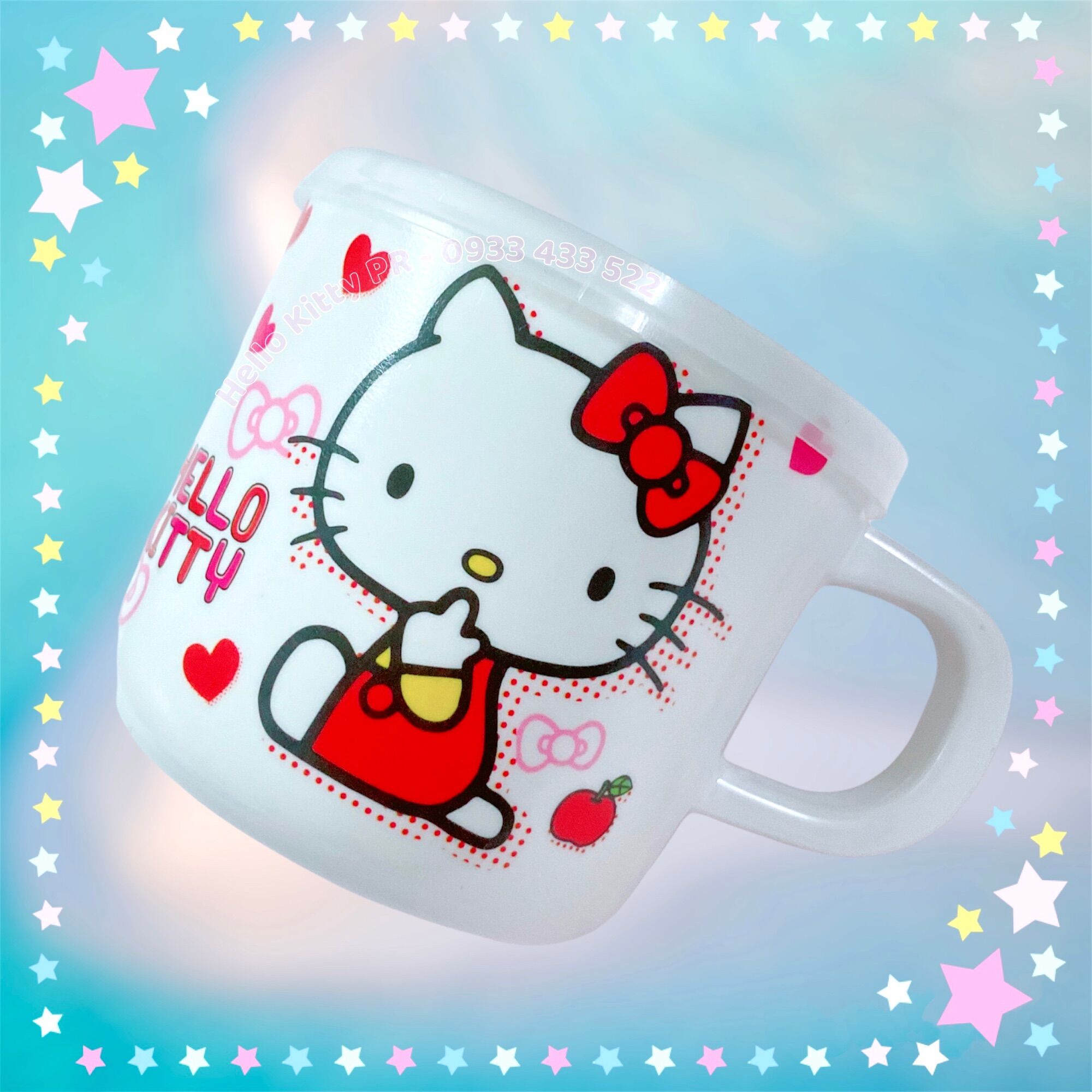 Ca cốc có nắp dung tích 240ml Hello Kitty Doremon Doraemon