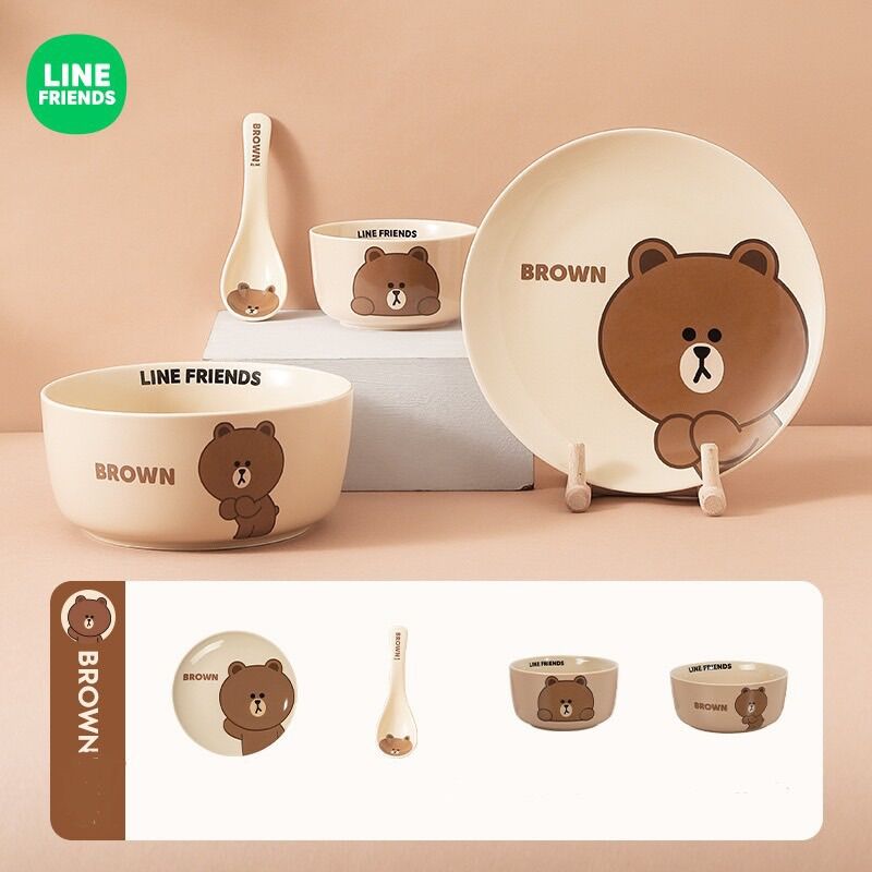 Bộ bát đĩa cao cấp LINE FRIENDS 4 món