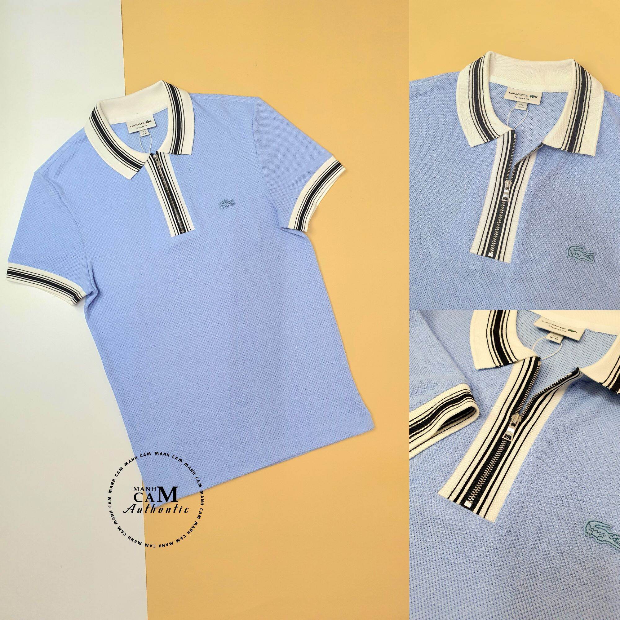 Polo lacoste zip coton