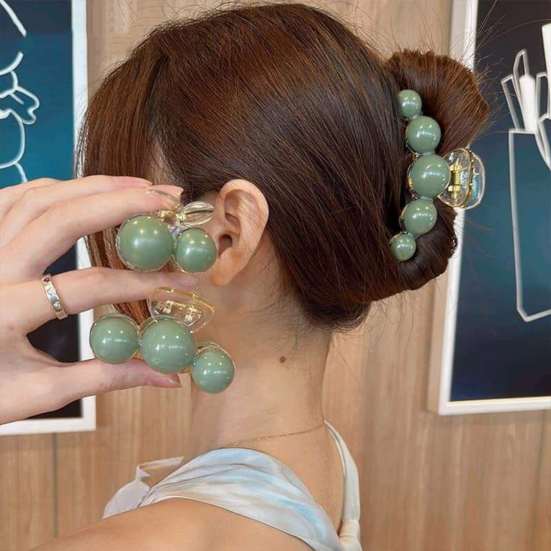 Sét 3 kẹp tóc đá xanh sang chảnh