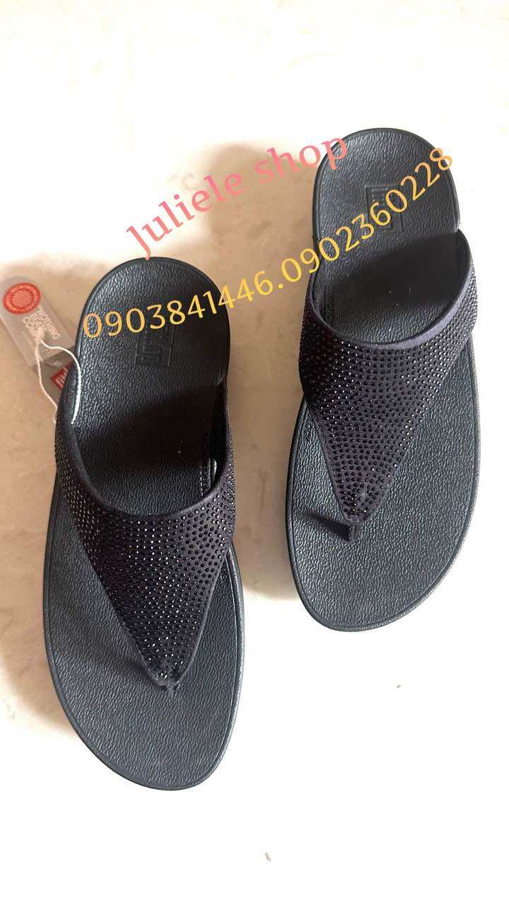 Dép fitflop kẹp ủi đá  đen vnxk