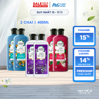 Combo 2 Dầu Gội - Dầu Xả HERBAL ESSENCES Tinh Chất Thực Vật Thật Argan Morroco/ Dâu Trắng Bạc Hà/ Hương Thảo & Thảo Mộc - Chai 400ML