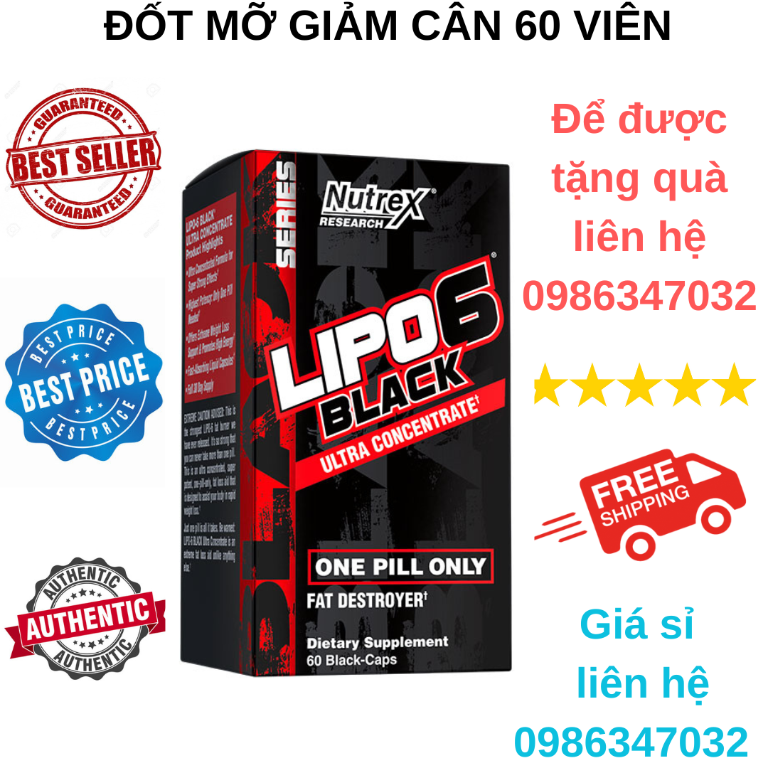 Nutrex Lipo6 Black Ultra Concentrate Đốt Mỡ Giảm Cân 60 Viên