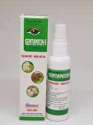 Xịt mắt cho gà Gentamicin-5 chai 50ml.