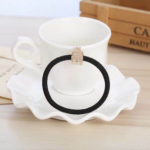Dây cột tóc đen đính hạt style Hàn