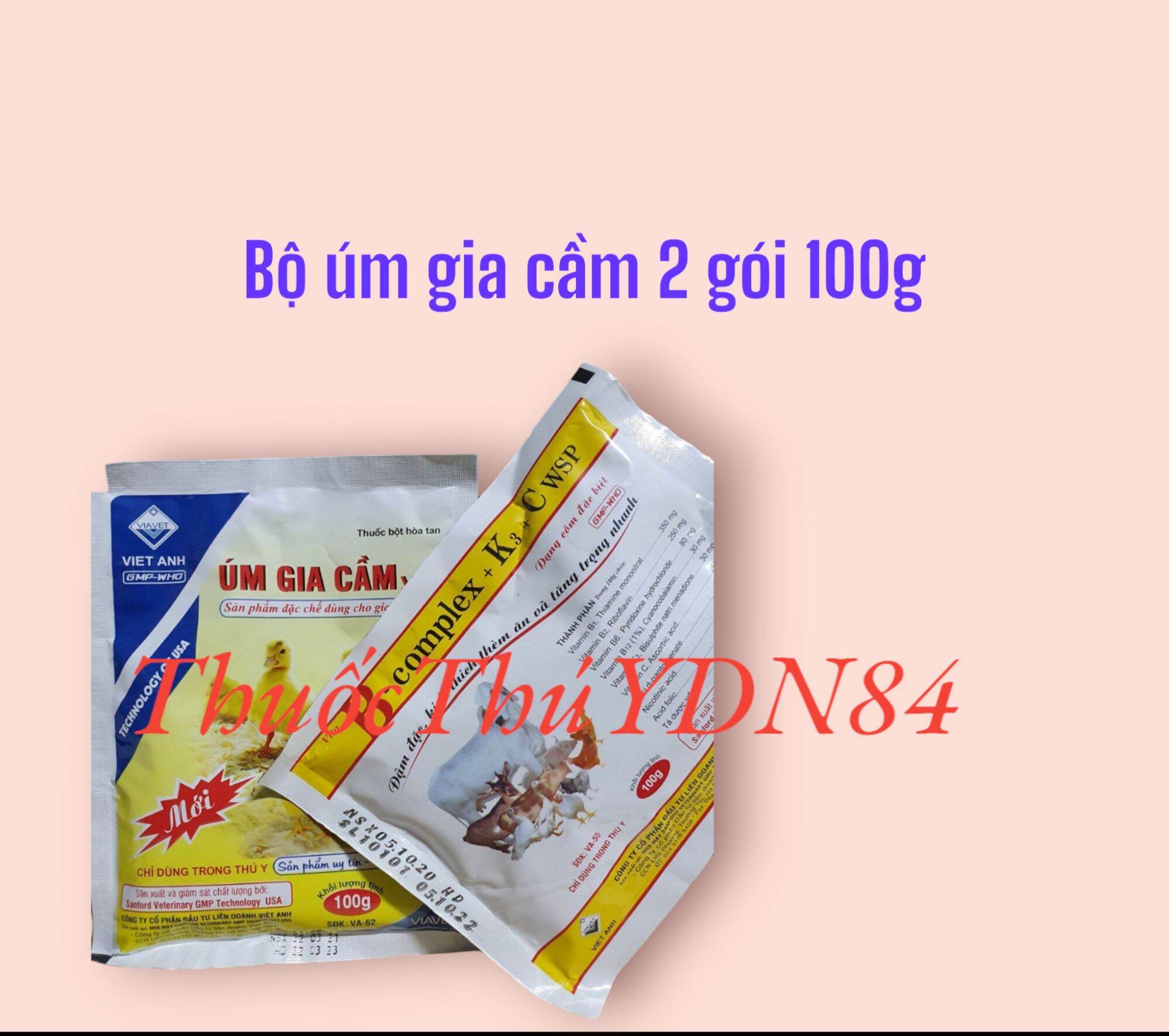 Combo úm gia cầm 100g + bcomplex k3 c 100g úm gà vịt con ngừa bệnh, tăng đề kháng