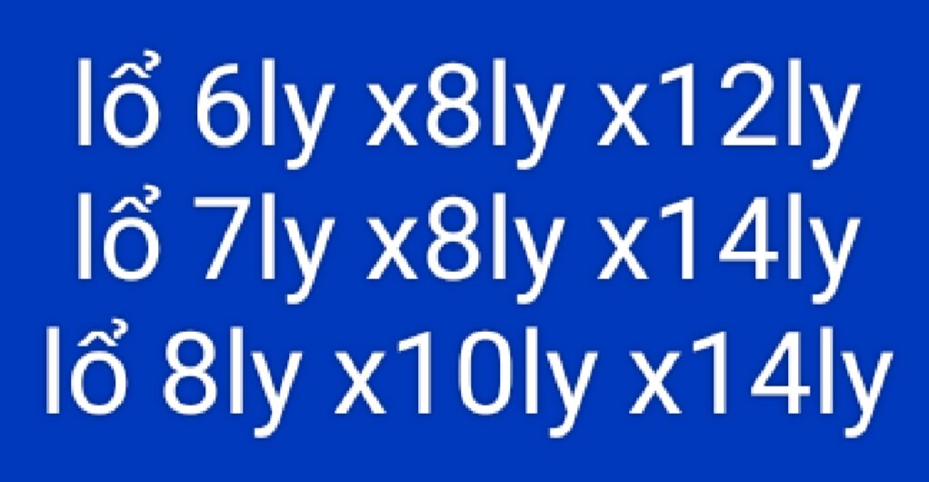 ẶC GÔ SẮT LỔ 6.7.8LY x 20 CÁI ....