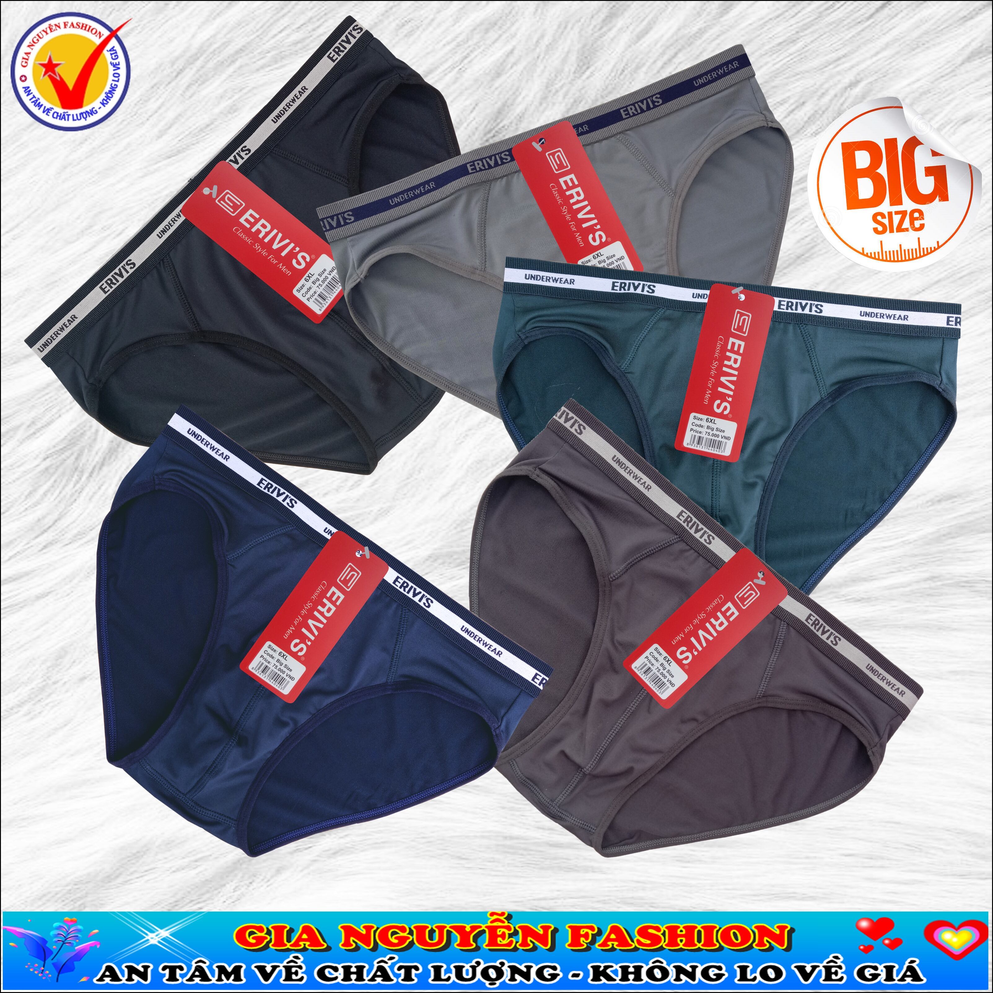 Size ĐẠI: Combo 4 Quần lót nam Big size (80-150kg), vải thun lạnh co giãn 4 chiều, quần sịp nam chỉ dành riêng cho người mập