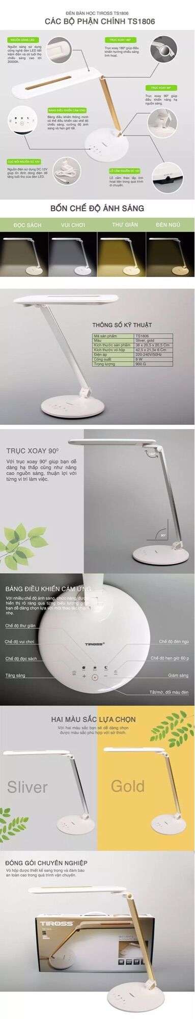 Đèn bàn học Tiross TS 1806
