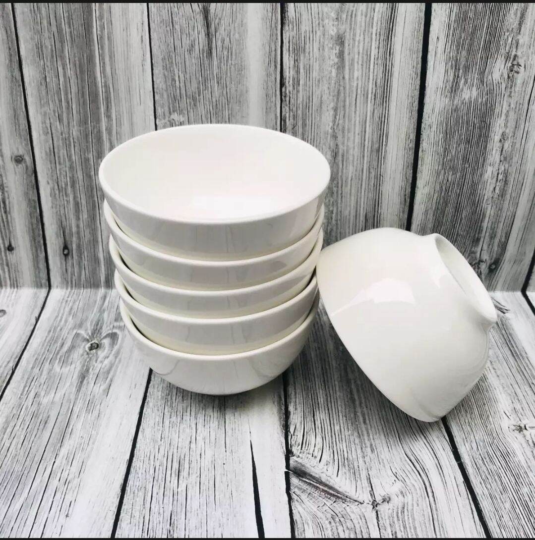 Combo 5 chén sứ trắng ăn cơm Hoavoanshop