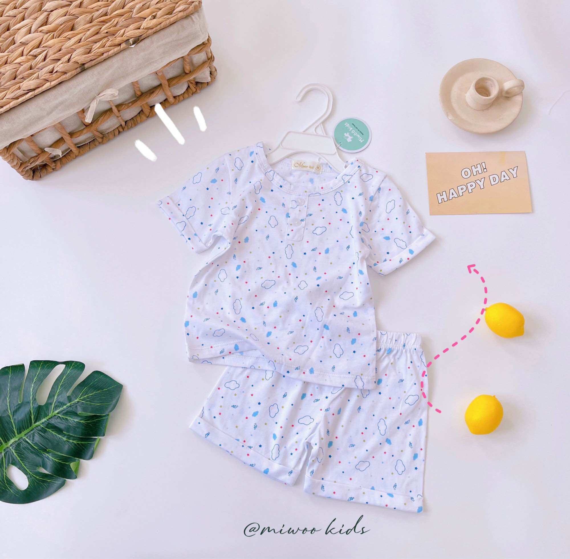 (8-20kg) Đồ bộ cộc tay thun bozip in hoạ tiết kèm quần lật lai cho bé trai 1 đến 5 tuổi MIWOO Kids - Bảng 3