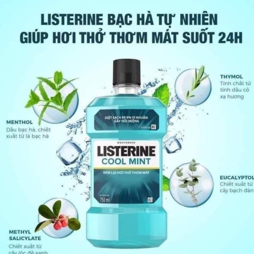 Nước súc miệng Listerine 750 ml