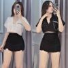 Set Áo Croptop + Quần Hoa Giả Váy