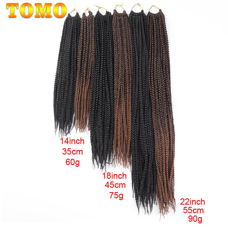 Tomo Senegal Box Braid Tóc Giả Bím Tóc Reggae Màu Đen Châu Phi Ba Sợi Tóc Crochet