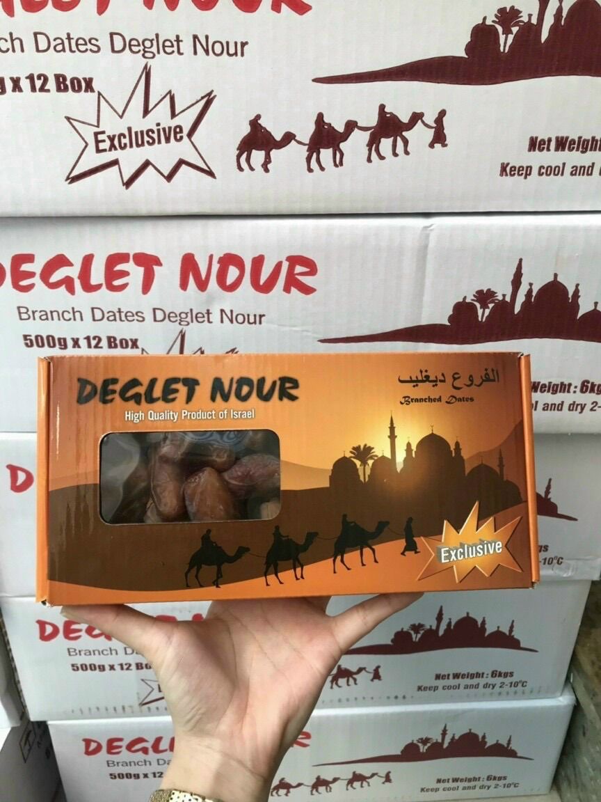 Sỉ 1 thùng chà là nguyên cành Isarel (10-12 hộp/thùng)