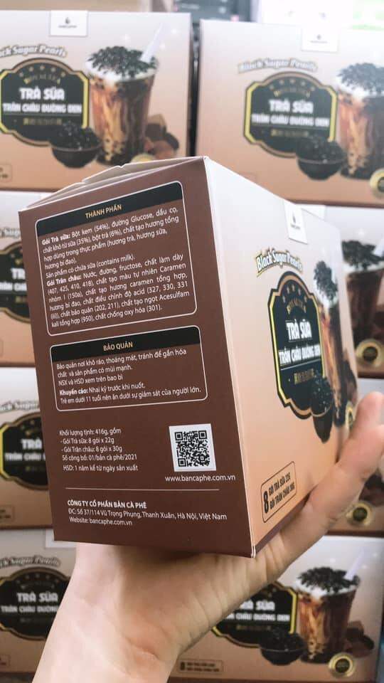 Hộp 8 Gói Trà Sữa Trân Châu Đường Đen