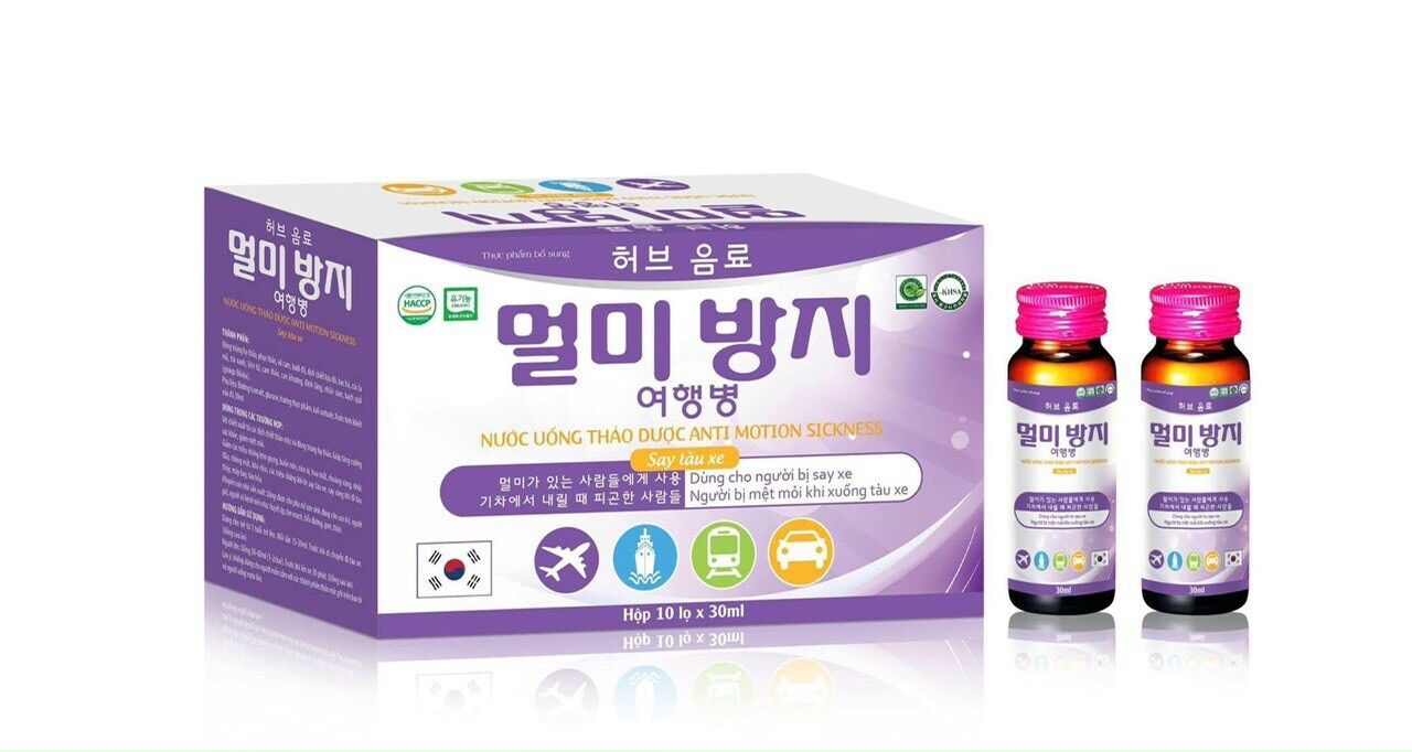 Nước uống say xe thảo dược anti mottion sickness chống say tàu xe