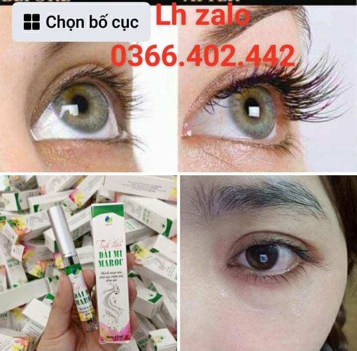 Tinh dầu maroc dài mi cong dày, giúp lông may dậm đen...