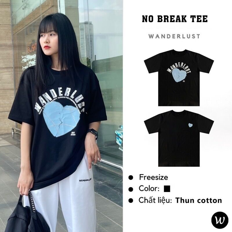 Áo no break tee in denim