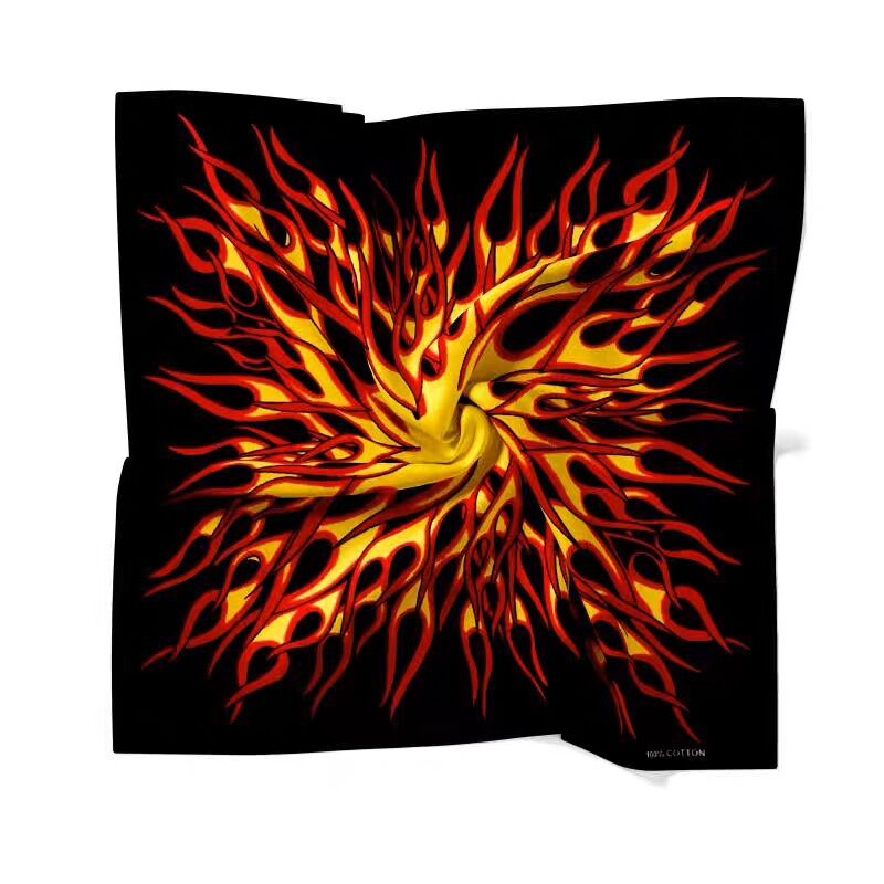 Khăn bandana cotton ngọn lửa size 55x55cm - Maben