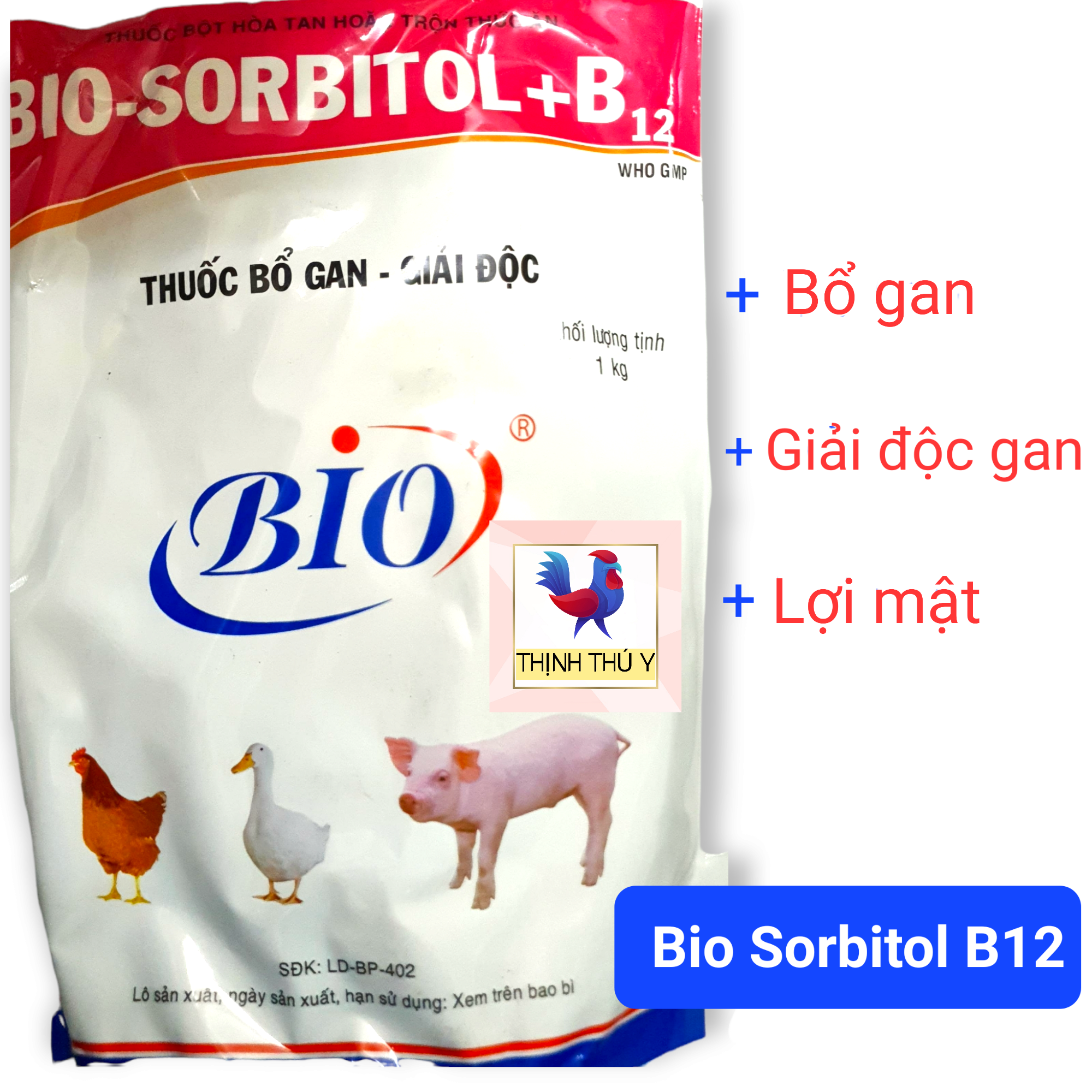 Bio SORBITOL + B12 (1kg) - Bổ gan, giải độc gan thận, tăng cường khả năng tiêu hóa cho gà đá, vịt (Tan hoàn toàn trong nước)