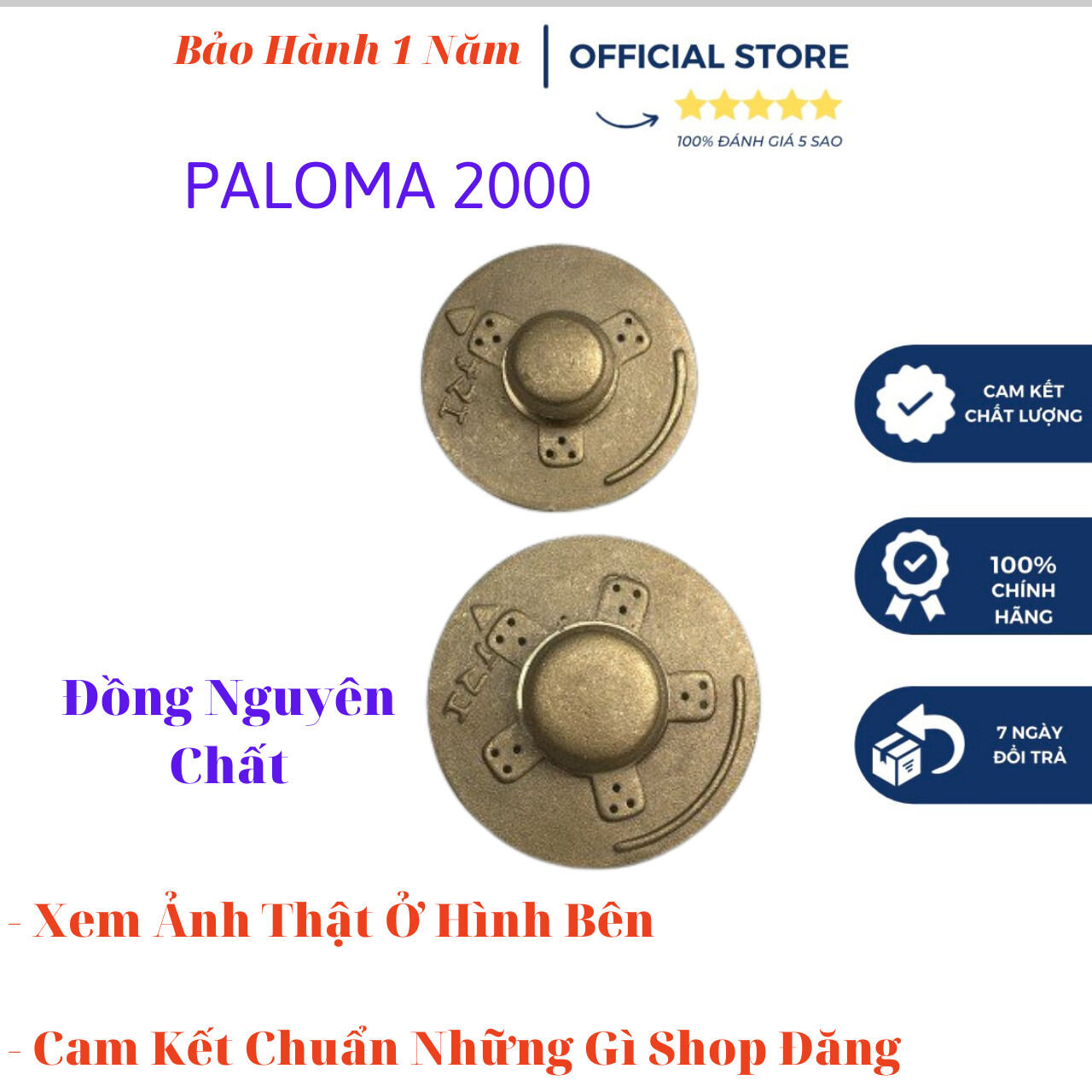 Bộ Mâm 2 Món Bếp Gas Paloma 2000 Đồng Thau Nguyên Chất Cao Cấp, Mam Bep Ga Paloma 2000 Cam Kết Uy Tín