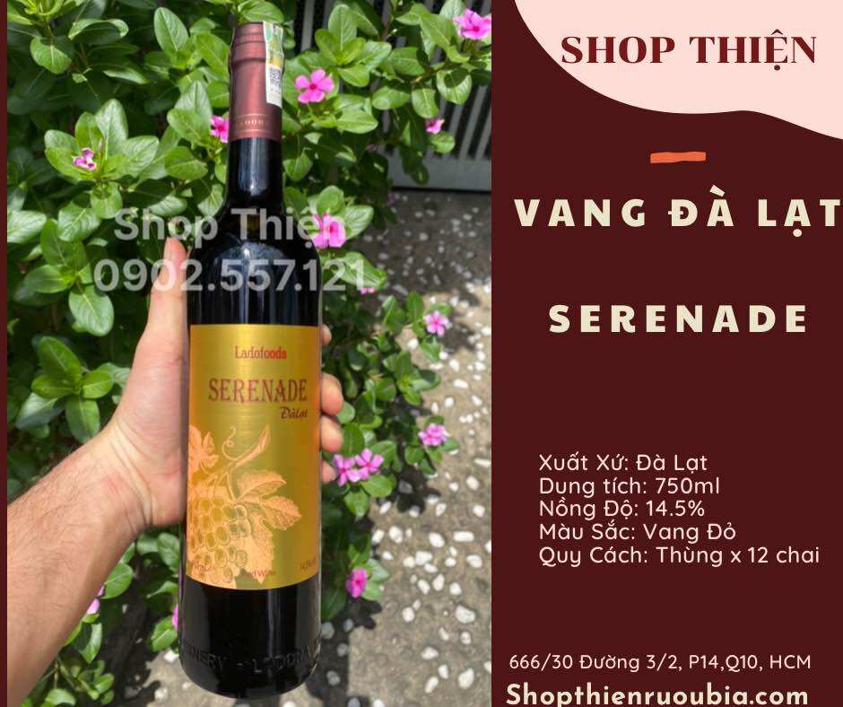 Vang đà lạt đỏ serenade 14.5% 750ml