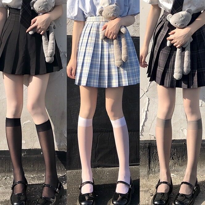 Tất bắp chân phong cách nhật bản tất xuyên thấu cosplay nữ sinh vớ nữ cổ cao lolita