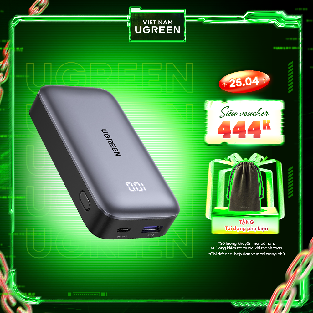 Pin sạc dự phòng 10000mAh/20000mAh UGREEN | Sạc nhanh 2 chiều | Sạc nhanh Power X | pin ATL | BH 18 tháng 1 đổi 1 25683
