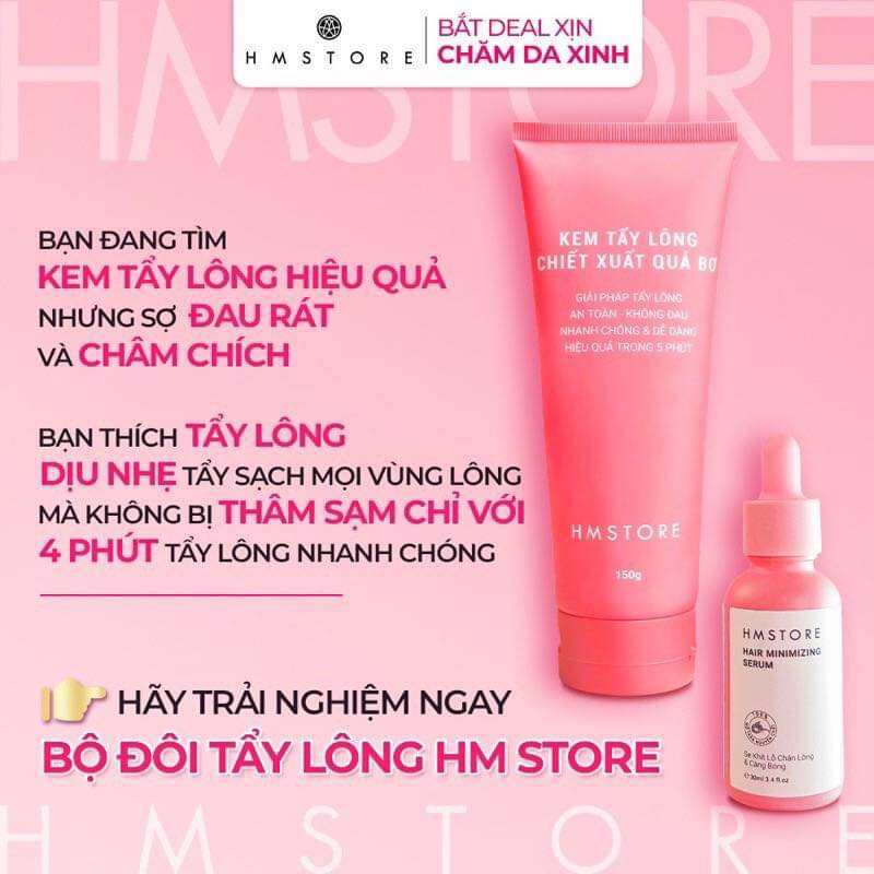 kem tẩy long HM store tặng kèm serum