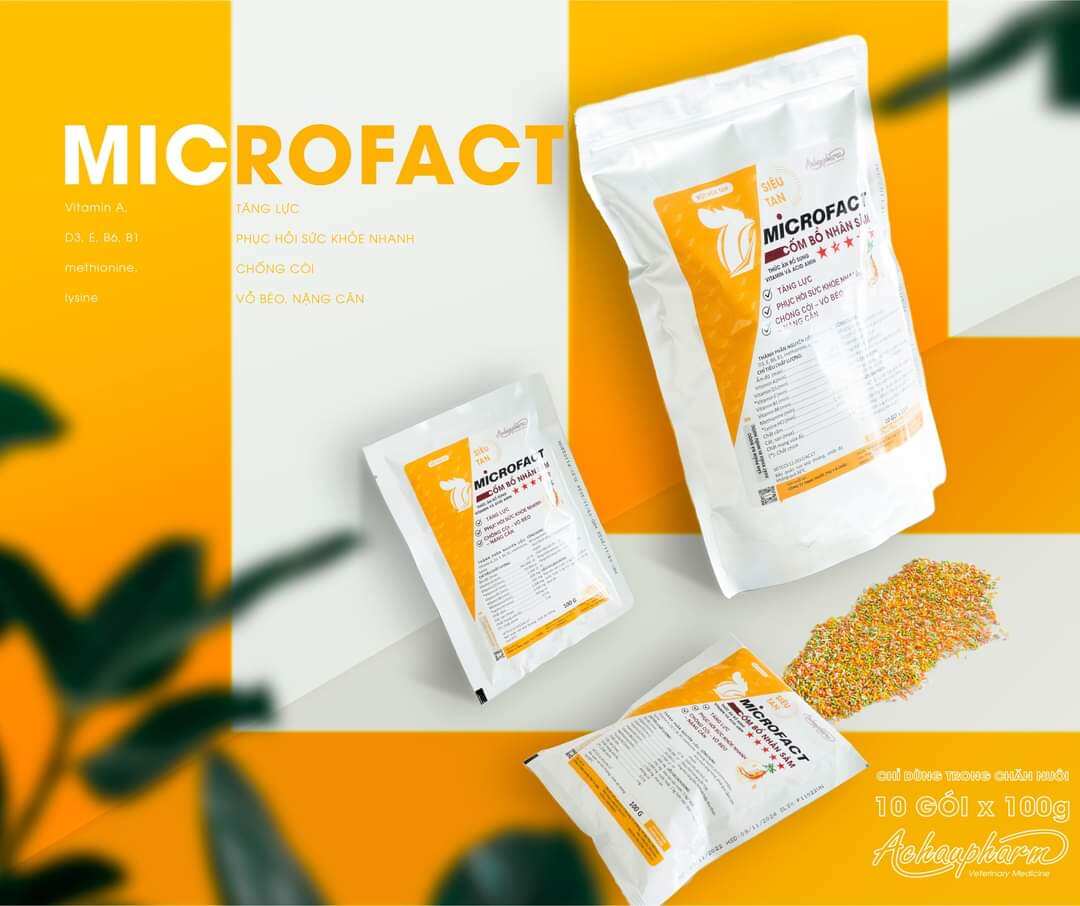 Microfact 100g cốm bổ nhân sâm tăng lực - tăng đề kháng cho gà