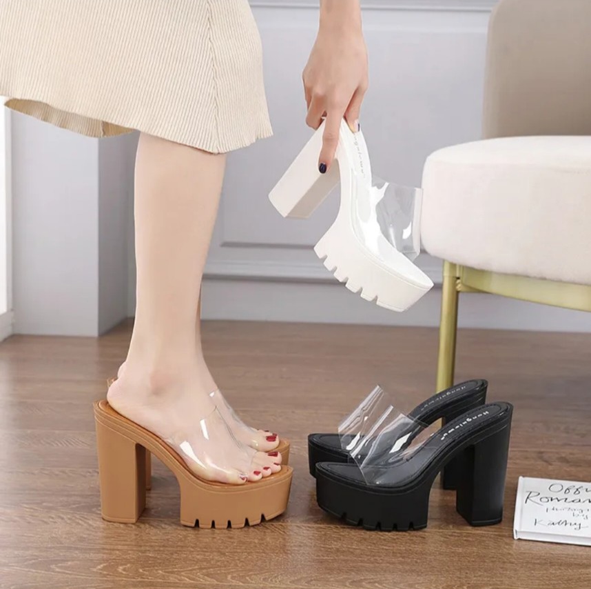 Guốc đế thô PU quai mika siêu nhẹ sang chảnh